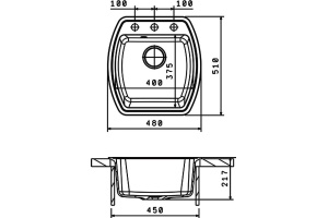 Мойка кухонная Florentina Нире 480 черный - 2