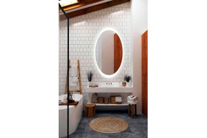 Зеркало с подсветкой и функцией антизапотевания ART&MAX OVALE AM-Ova-600-1050-DS-F-H