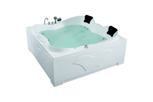 Акриловая ванна Gemy 187х187 белая правая с гидромассажем