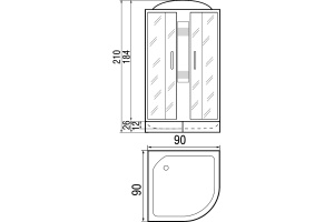 Душевая кабина с поддоном River Nara 90/24 MT (10000000171) - 3