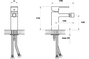 Смеситель для биде Artik Grani хром (W980) - 2