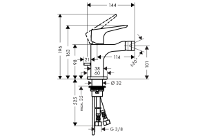 Смеситель для биде Axor  (36121000) - 2