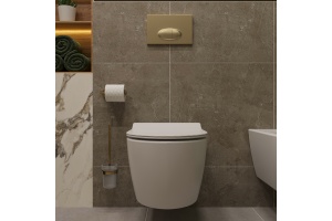 Комплект Унитаз подвесной STWORKI Ноттвиль SETK3104-2616 безободковый, с микролифтом + Система инсталляции для унитазов STWORKI 510162 с кнопкой смыва 230823 хром матовый - 2