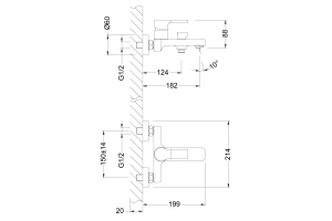 Смеситель Lemark Aura LM0614C для ванны с душем - 2