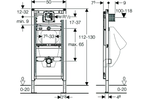 Система инсталляции для писсуаров Geberit Duofix 111.616.00.1 для ручного смыва - 2