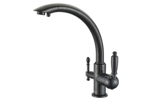 Смеситель Zorg Clean Water для кухонной мойки ZR 314 YF-33 черный металл