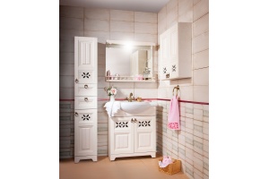 Шкаф-пенал Бриклаер Кантри 35 бежевый дуб, с бельевой корзиной - 2