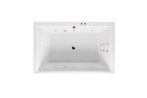 Ванна акриловая Excellent Crown Lux Line 190х120 с гидромассажем белый - золото