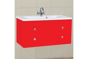Тумба с раковиной Bellezza Милан 90 красная