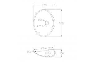 Накладная раковина Abber Kristall 54 зеленая - 3