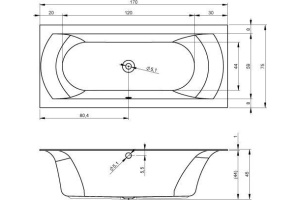 Акриловая ванна Riho Linares 170 R - 3
