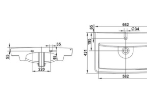 Встраиваемая раковина Misty Милан 65 белая глянцевая - 2