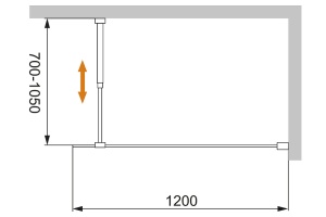 Душевая перегородка Cezares Liberta 90 черный (LIBERTA-L-1-90-120-C-NERO) - 3