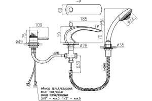 Смеситель на борт ванны термостатический Rav Slezak Dunaj хром - 2