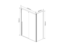 Душевой уголок Vincea Lugano 120х90 черный стекло прозрачное - 2