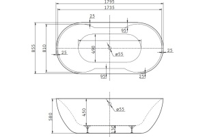 Акриловая ванна BelBagno BB28 - 2