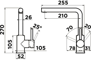 Смеситель Omoikiri Nakagawa 4994312 для кухонной мойки - 3