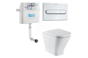 Комплект приставной унитаз + бачок + кнопка + сиденье Roca The Gap 893109000