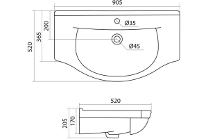 Раковина подвесная Stella Polar Эльбрус 90 белый - 2