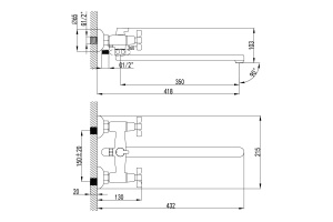Смеситель для ванны Lemark Benefit хром (LM2512C) - 2