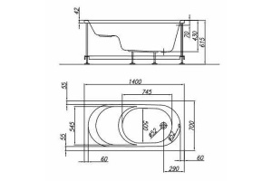 Ванна акриловая Kolpa San Tamia S 140x70 белый - 3