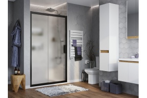 Душевая дверь в нишу STWORKI Стокгольм DE019D2160200 160 см профиль черный матовый, стекло матовое - 3