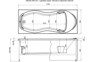 Акриловая ванна Aquanet Tessa NEW 170x70 - 3