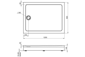 Поддон для душа STWORKI Эстерсунд 120x90, с сифоном - 3