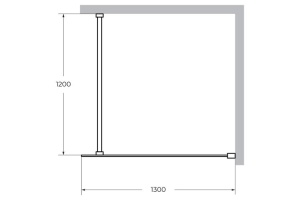 Душевая перегородка Cezares Liberta 130 черный (LIBERTA-L-1-130-120-C-NERO) - 3