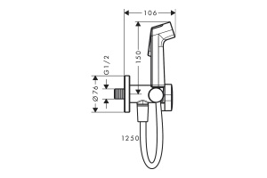 Гигиенический душ Hansgrohe Bidette S черный матовый - 2