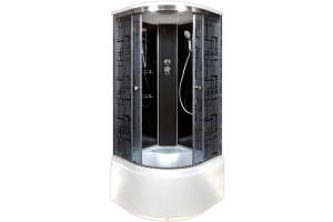 Душевая кабина DETO BM4590BLACK с высоким поддоном, с сиденьем