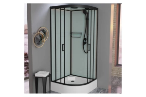 Душевая кабина Frank 90х90 черная стекло прозрачное - 2