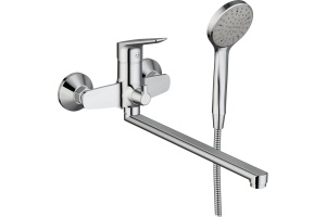 Универсальный смеситель STWORKI by Damixa Дублин HFDB95000 хром, однорычажный, с длинным изливом, настенный, латунь