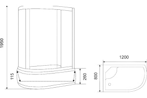 Душевой уголок Parly ZFM1201 L 120x80, с поддоном, левый, профиль хром - 3