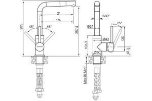 Смеситель Paulmark Honner для кухонной мойки, антрацит Ho212018-401TB - 3