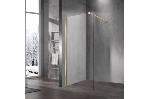 Душевая перегородка Vincea Walk-In 70х200 профиль золото стекло прозрачное 