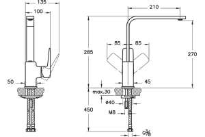 Смеситель для кухни VitrA Root Square медный - 2
