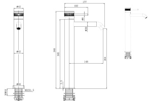 Смеситель для раковины Allen Brau Priority сталь матовый - 2