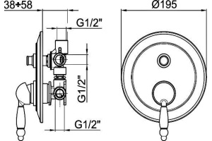 Смеситель Webert Dorian DO860101015 С ВНУТРЕННЕЙ ЧАСТЬЮ, хром - 2