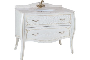 Мебель для ванной Bellezza Грация Люкс 100 белая патина золото - 2