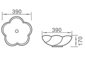 Раковина накладная Ceramalux N белый (9078) - 2