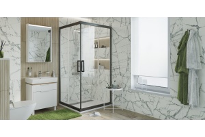 Душевой уголок STWORKI Дублин DE019SC120120200 120x120 см профиль черный матовый - 2