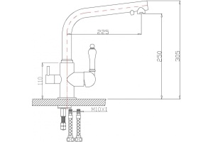 Смеситель для кухонной мойки Zorg 313 черный (ZR 313 YF-33 ЧЕРНЫЙМЕТА) - 2