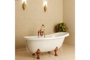 Ванна из искусственного камня Фэма Салерно белая, ножки бронза - 3