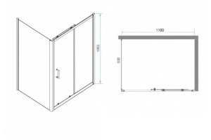 Душевой уголок RGW Passage PA-74B 110x80 профиль черный стекло прозрачное - 3