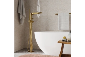Напольный смеситель для ванны  Wasserkraft Sauer золото - 2