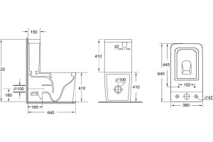 Tavr 2.0 C2 Бачок для унитаза напольного Слив 4,5/3 л подключение снизу (243543) - 3