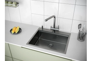 Мойка кухонная Paulmark Brim-Pro 59 темный хром - 2