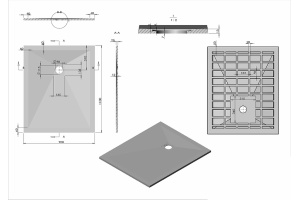 Душевой поддон из искусственного камня Vincea 110х90 антрацит - 2