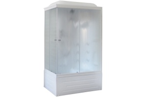 Душевая кабина Royal Bath BP 100х80 R с гидромассажем профиль белый стекло матовое